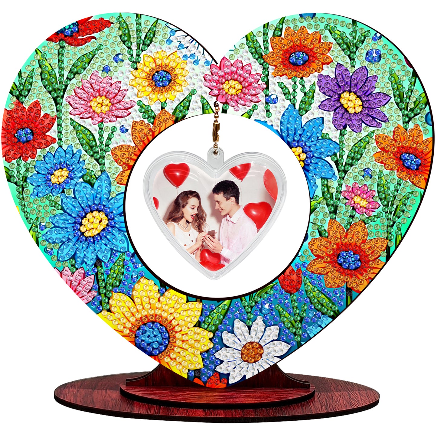 2D Flatt DIY Wooden Small Flower Desktop Diamond Art Ornament Kits Home Decor