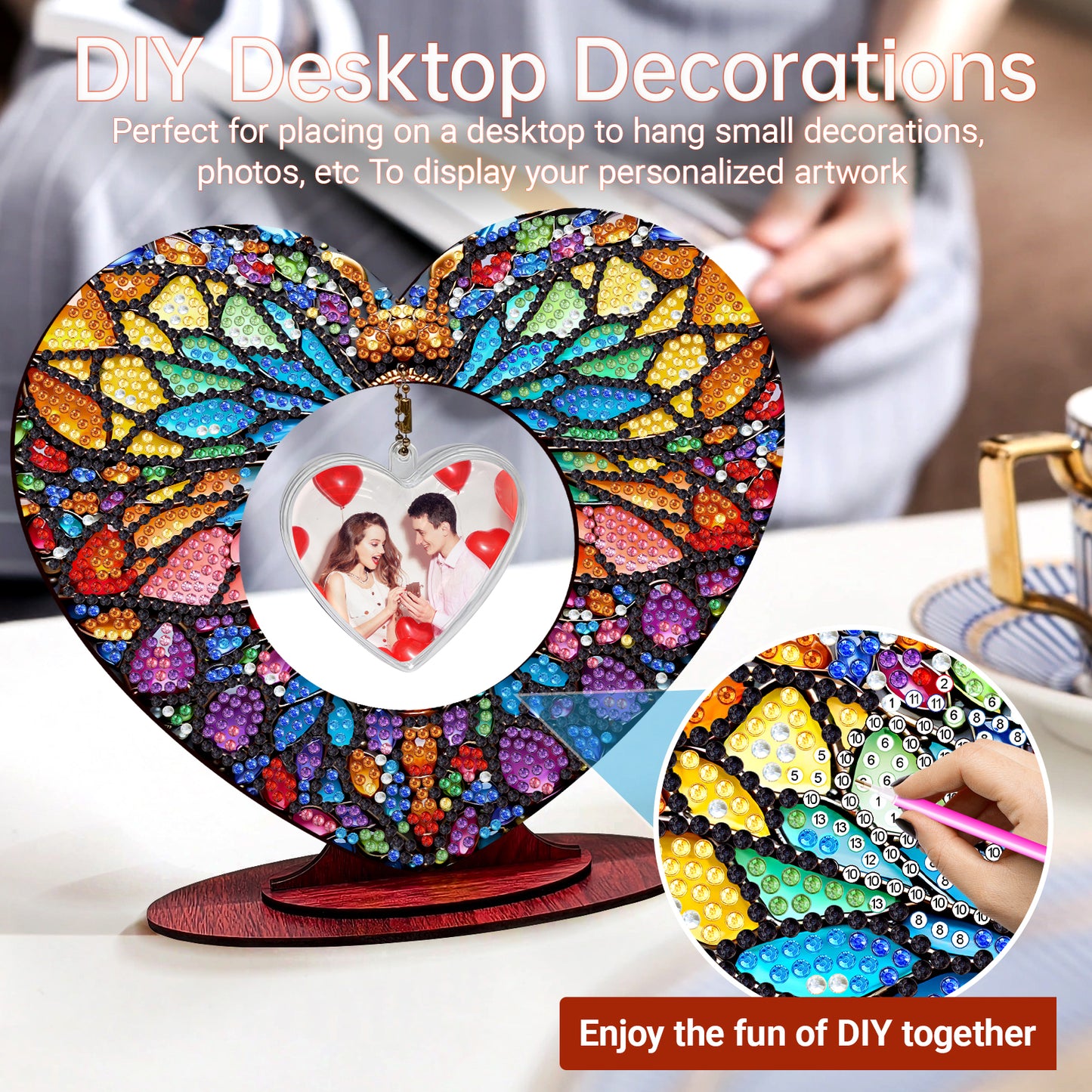 2D Flatt DIY Wooden Butterfly Desktop Diamond Art Ornament Kits Home Decor