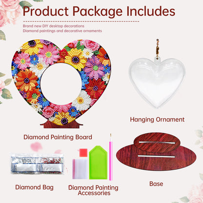 2D Flatt DIY Wooden Flowers Desktop Diamond Art Ornament Kits Home Decor