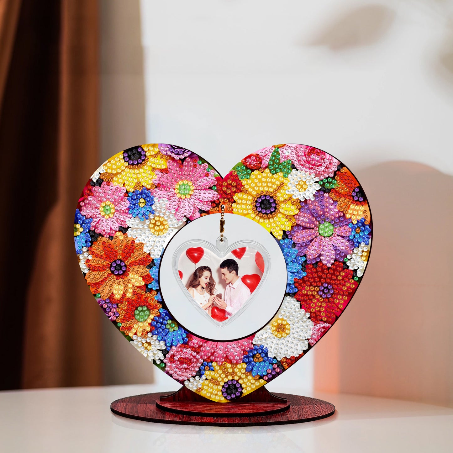 2D Flatt DIY Wooden Flowers Desktop Diamond Art Ornament Kits Home Decor