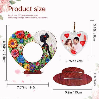 2D Flatt DIY Wooden Flower Girl Desktop Diamond Art Ornament Kits Home Decor