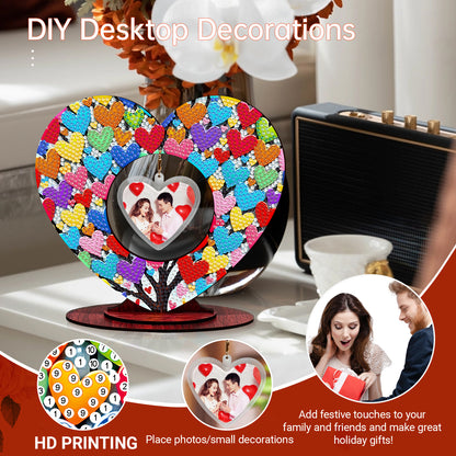 2D Flatt DIY Wooden Love Tree Desktop Diamond Art Ornament Kits Home Decor