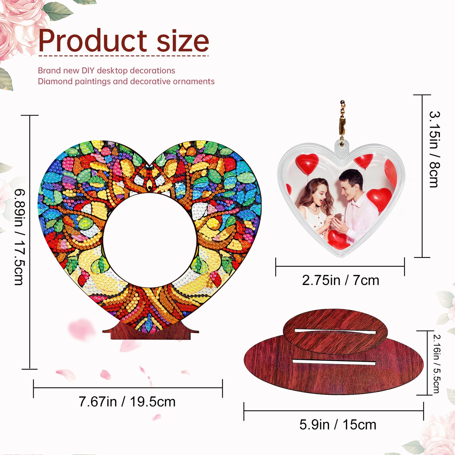 2D Flatt DIY Wooden Anima Tree Desktop Diamond Art Ornament Kits Home Decor