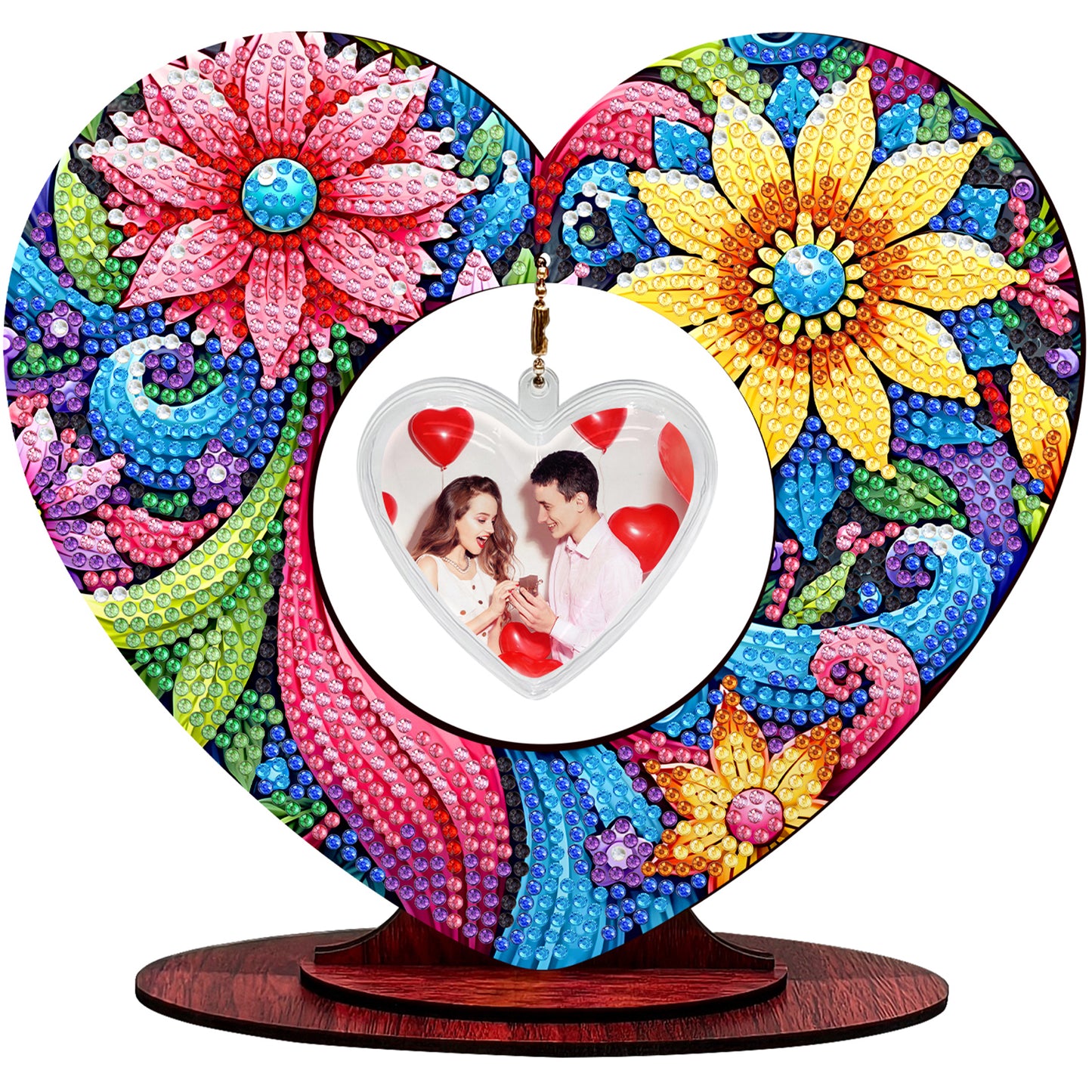 2D Flatt DIY Wooden Flowers Desktop Diamond Art Ornament Kits Home Decor