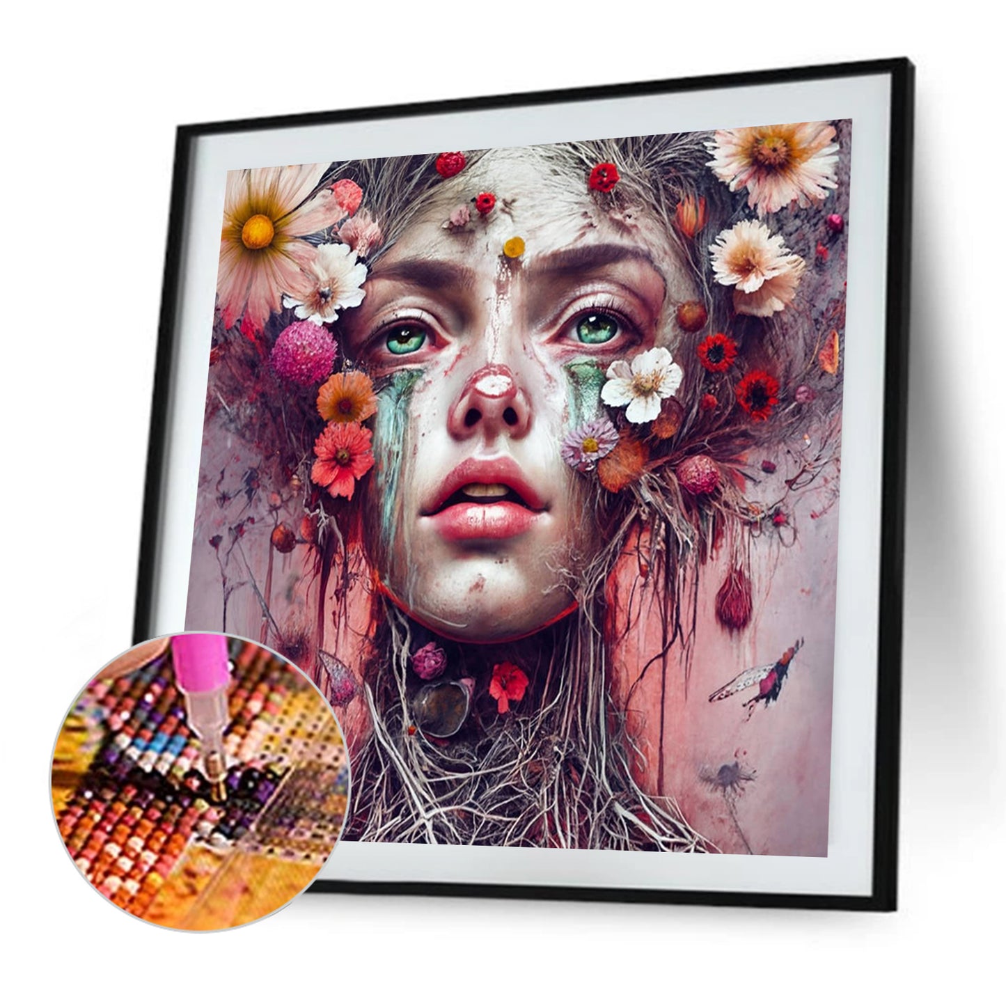 Flower Girl - Full Square Drill Diamond Painting 40*40CM