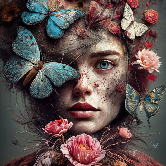 Flower Girl - Full Square Drill Diamond Painting 40*40CM