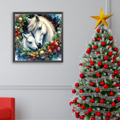 Winter Christmas Pony - Full Square Drill Diamond Painting 30*30CM