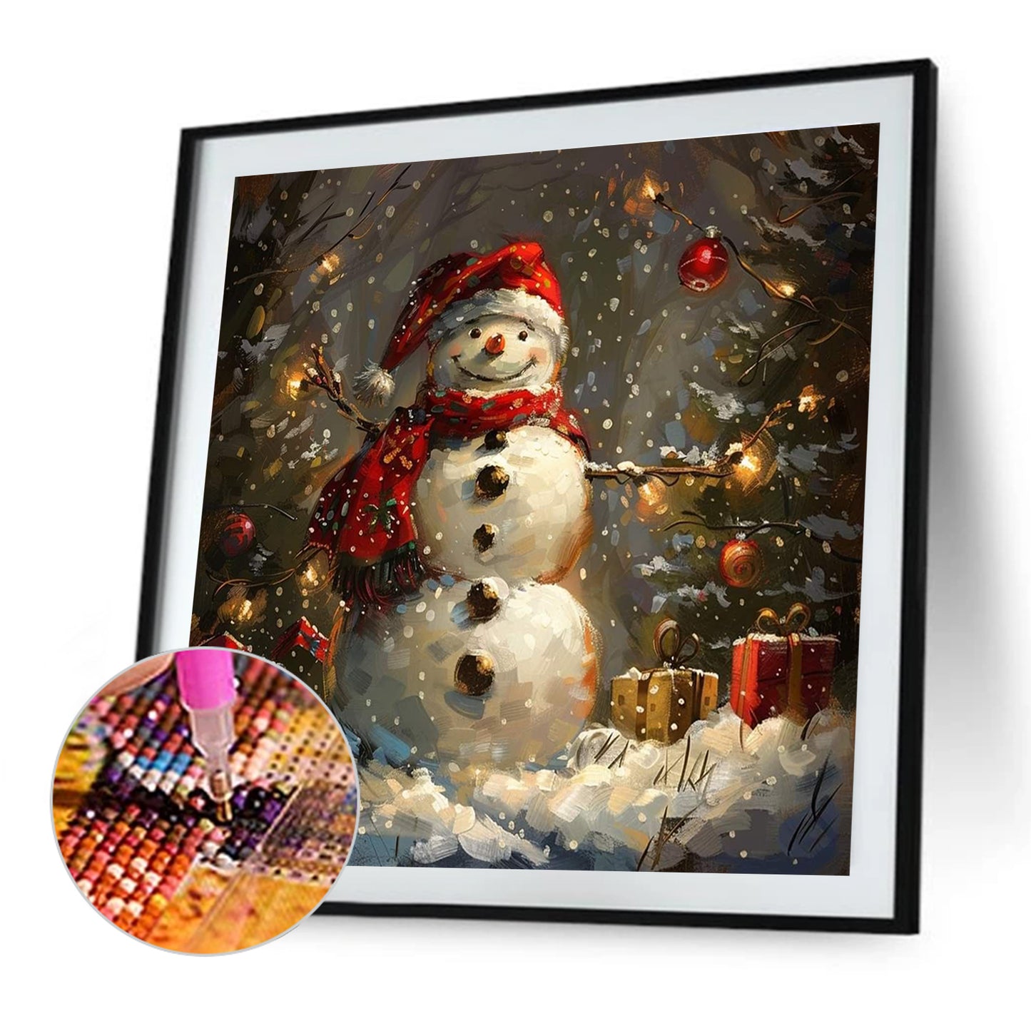Winter Christmas Snowman - Full Square Drill Diamond Painting 30*30CM