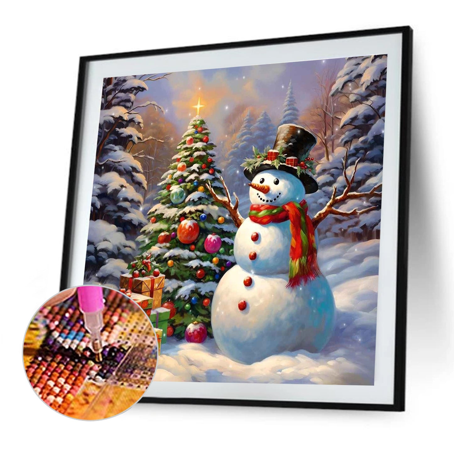 Winter Christmas Snowman - Full Square Drill Diamond Painting 30*30CM