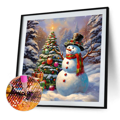 Winter Christmas Snowman - Full Square Drill Diamond Painting 30*30CM