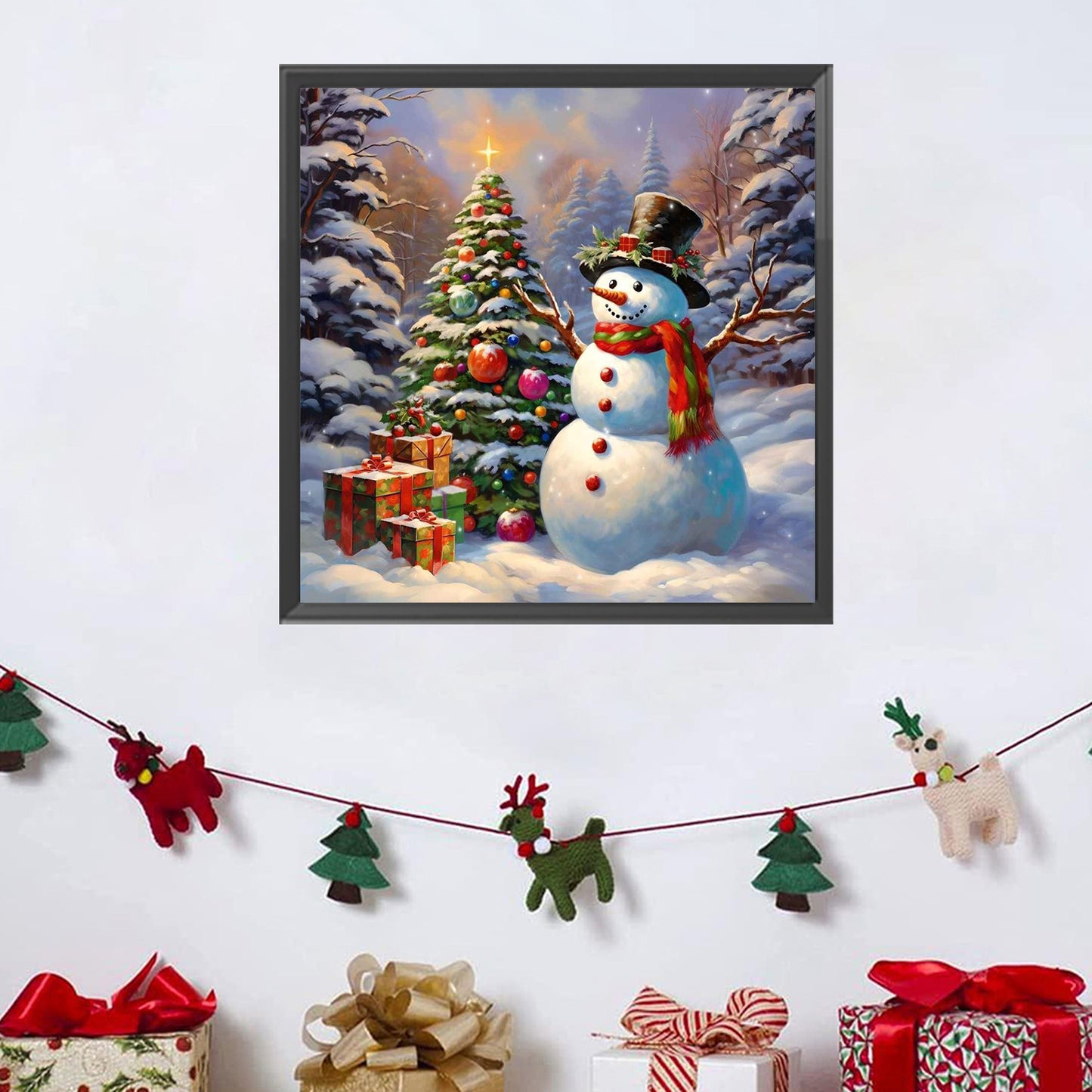 Winter Christmas Snowman - Full Square Drill Diamond Painting 30*30CM
