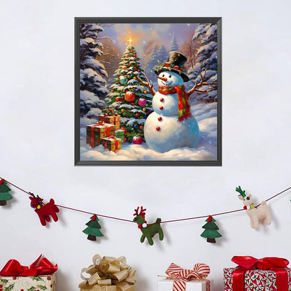 Winter Christmas Snowman - Full Square Drill Diamond Painting 30*30CM