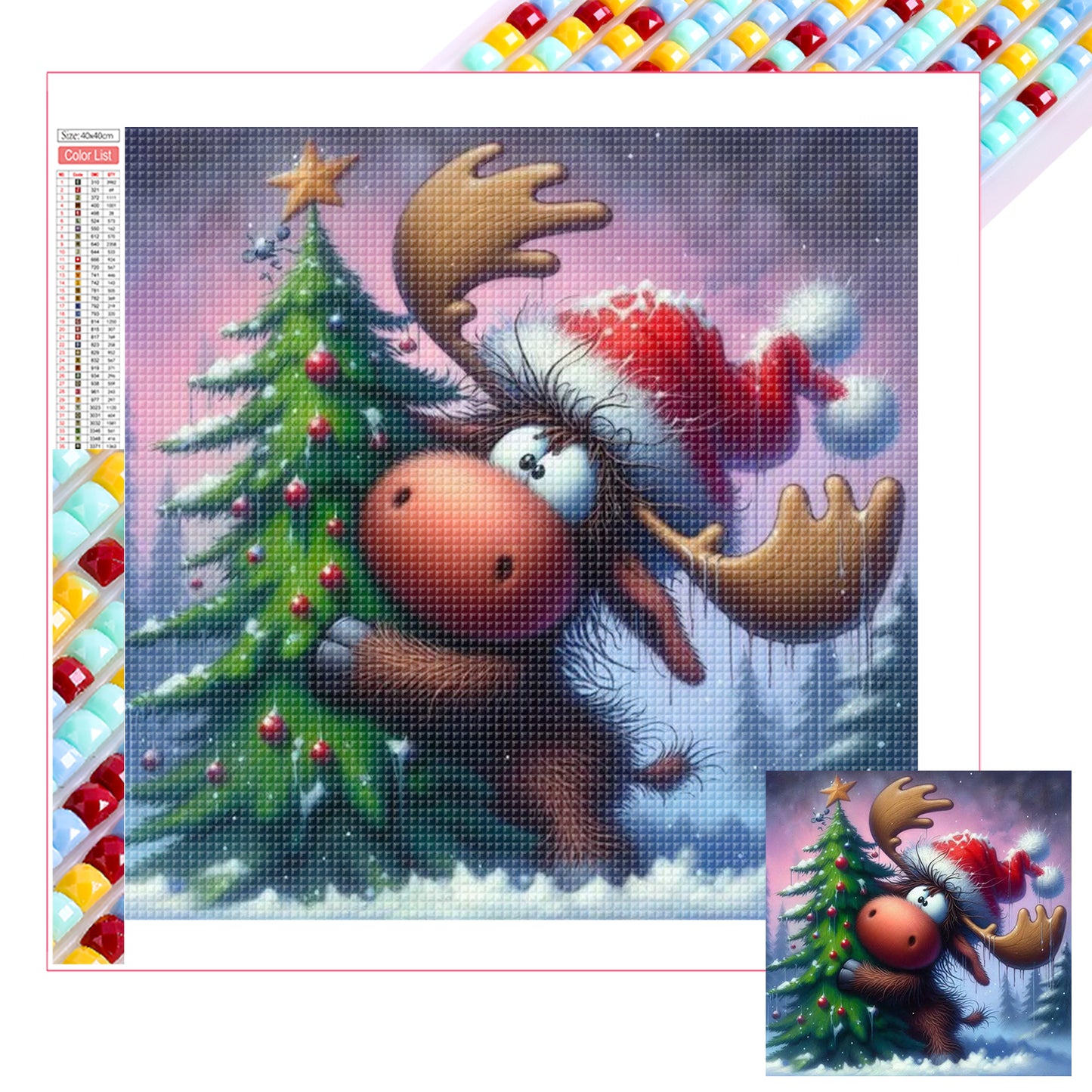Winter Christmas Reindeer - Full Square Drill Diamond Painting 30*30CM
