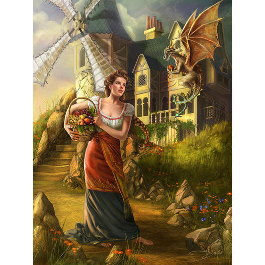 Vintage Girl - Full Round Drill Diamond Painting 30*40CM