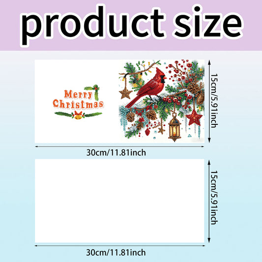 6PCS Cardinal Theme DIY Diamond Painting Art Greeting Card Set with Envelope