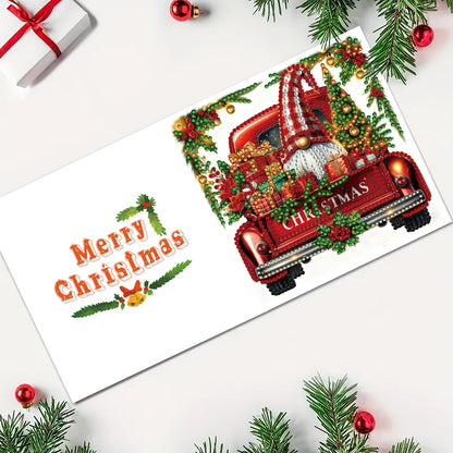 6PCS Cart Theme DIY Diamond Painting Greeting Card Set with Envelope for Gift