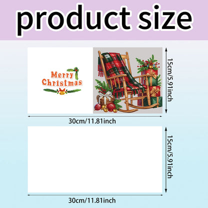 6PCS Christmas Theme DIY Diamond Painting Art Greeting Card Set with Envelope