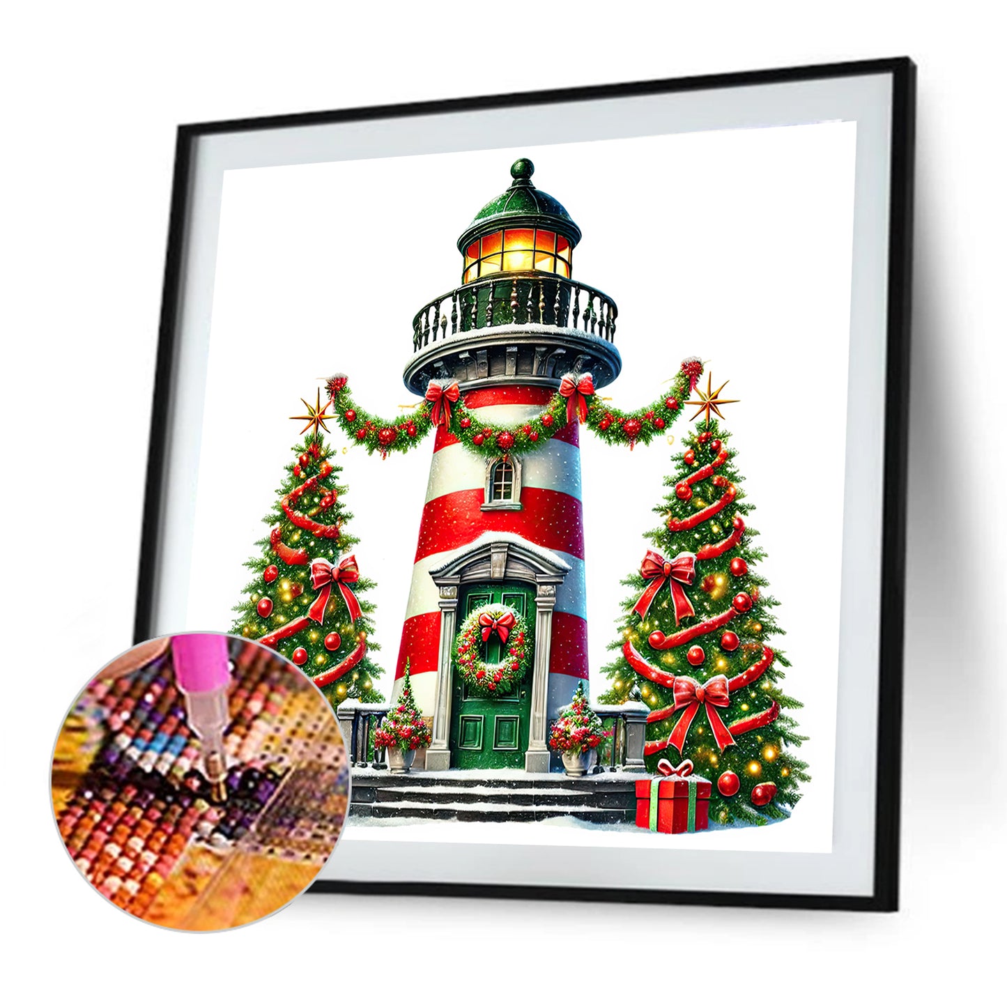 Christmas Lighthouse - Full Round Drill Diamond Painting 40*40CM