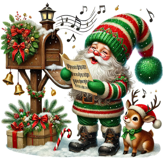 Christmas Goblins Singing - Full Round Drill Diamond Painting 40*40CM