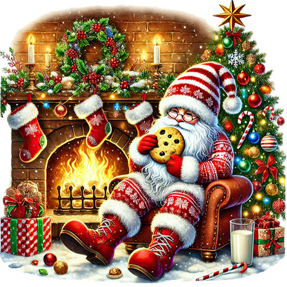 Christmas Goblins And Fireplaces - Full Round Drill Diamond Painting 40*40CM