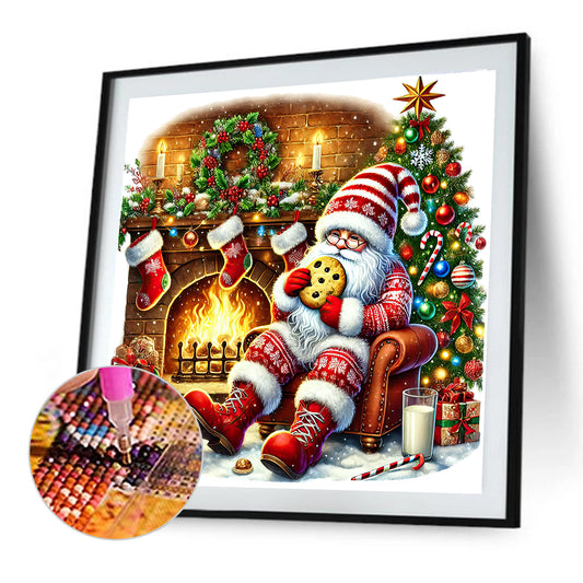 Christmas Goblins And Fireplaces - Full Round Drill Diamond Painting 40*40CM