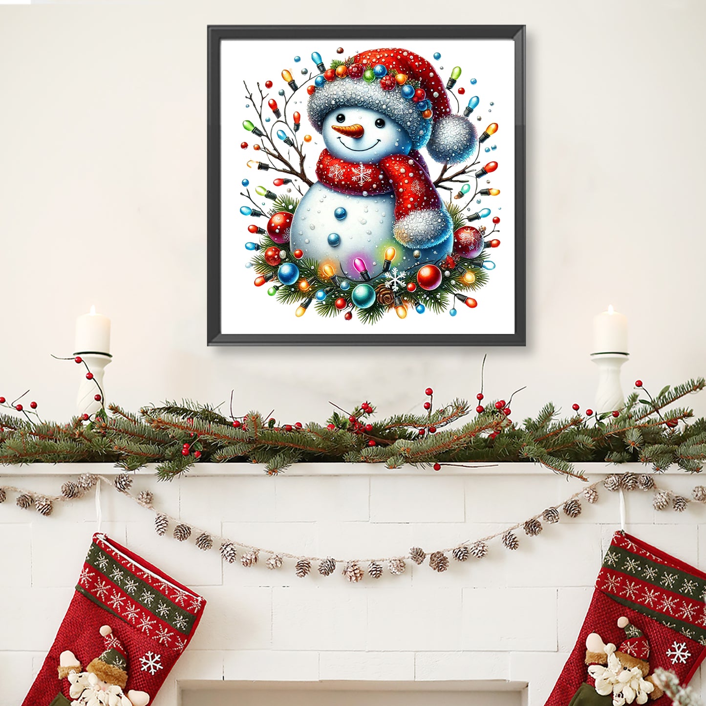 Christmas Snowman - Full Round Drill Diamond Painting 40*40CM