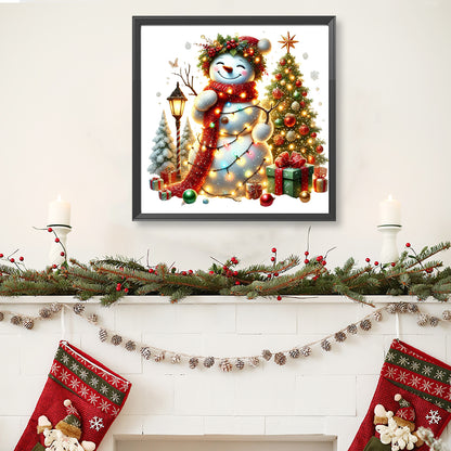 Christmas Snowmen And Christmas Trees - Full Round Drill Diamond Painting 40*40CM