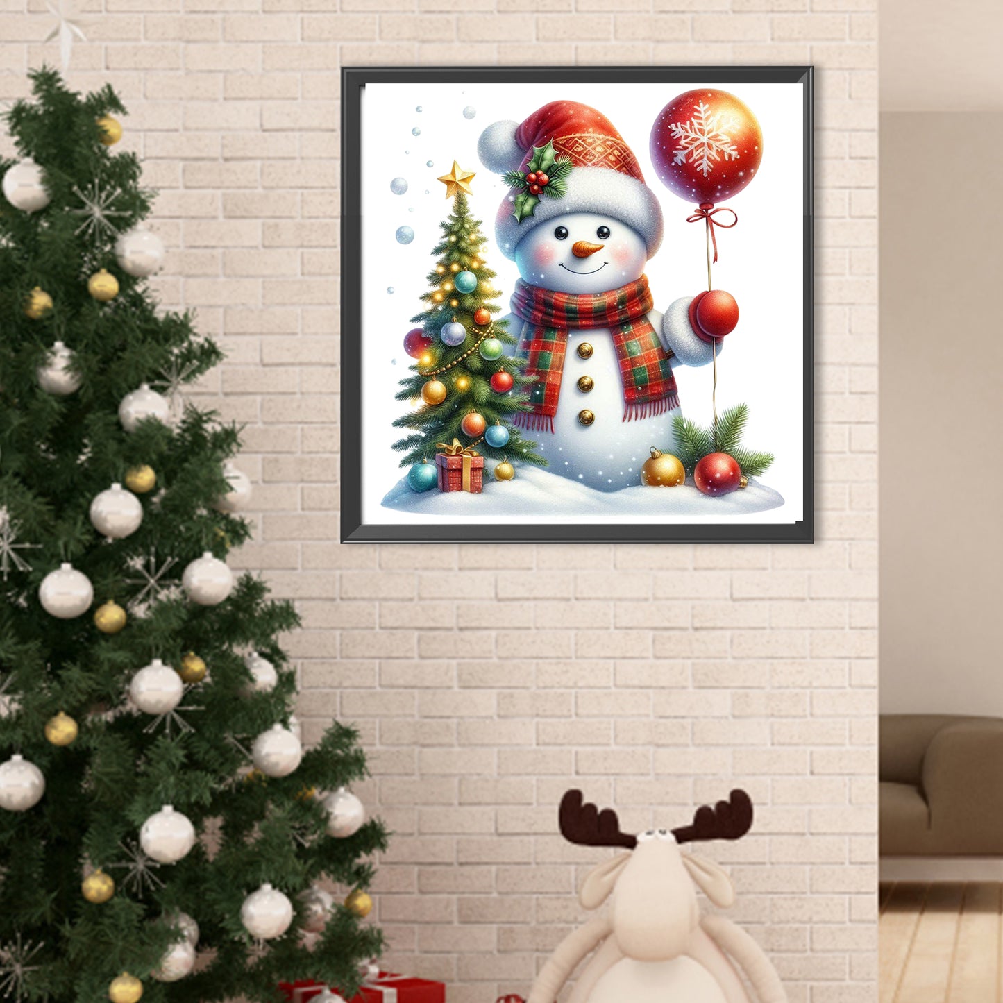 Christmas Snowmen And Balloons - Full Round Drill Diamond Painting 40*40CM