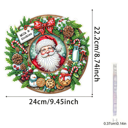 Santa Claus 2D Flat DIY Acrylic Diamond Painting Pendant Kits Home Wall Decor