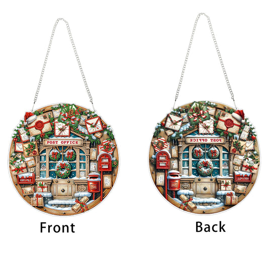 Post Office 2D Flat DIY Acrylic Diamond Painting Pendant Kits Home Wall Decor