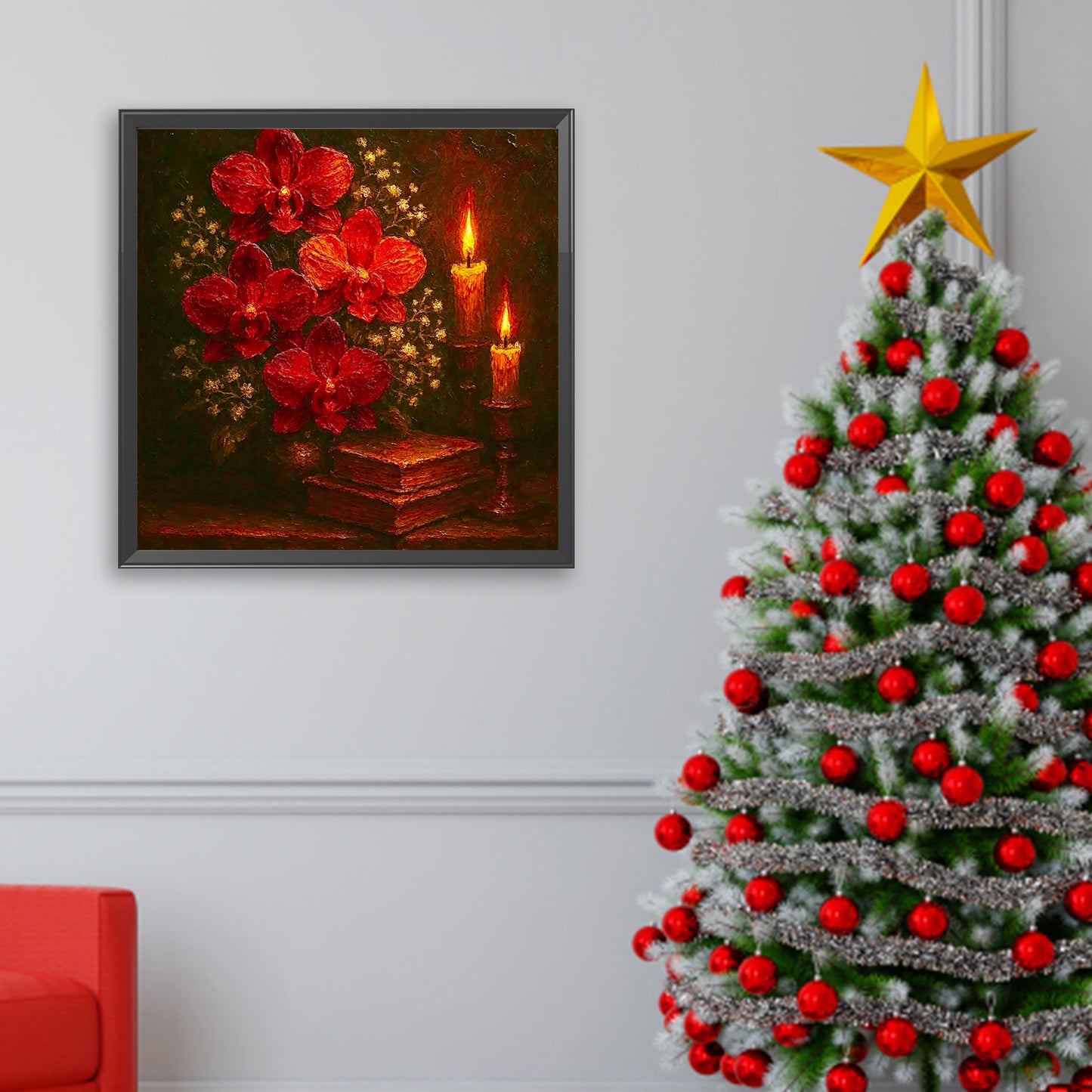 Christmas Red - Full Square Drill Diamond Painting 30*30CM