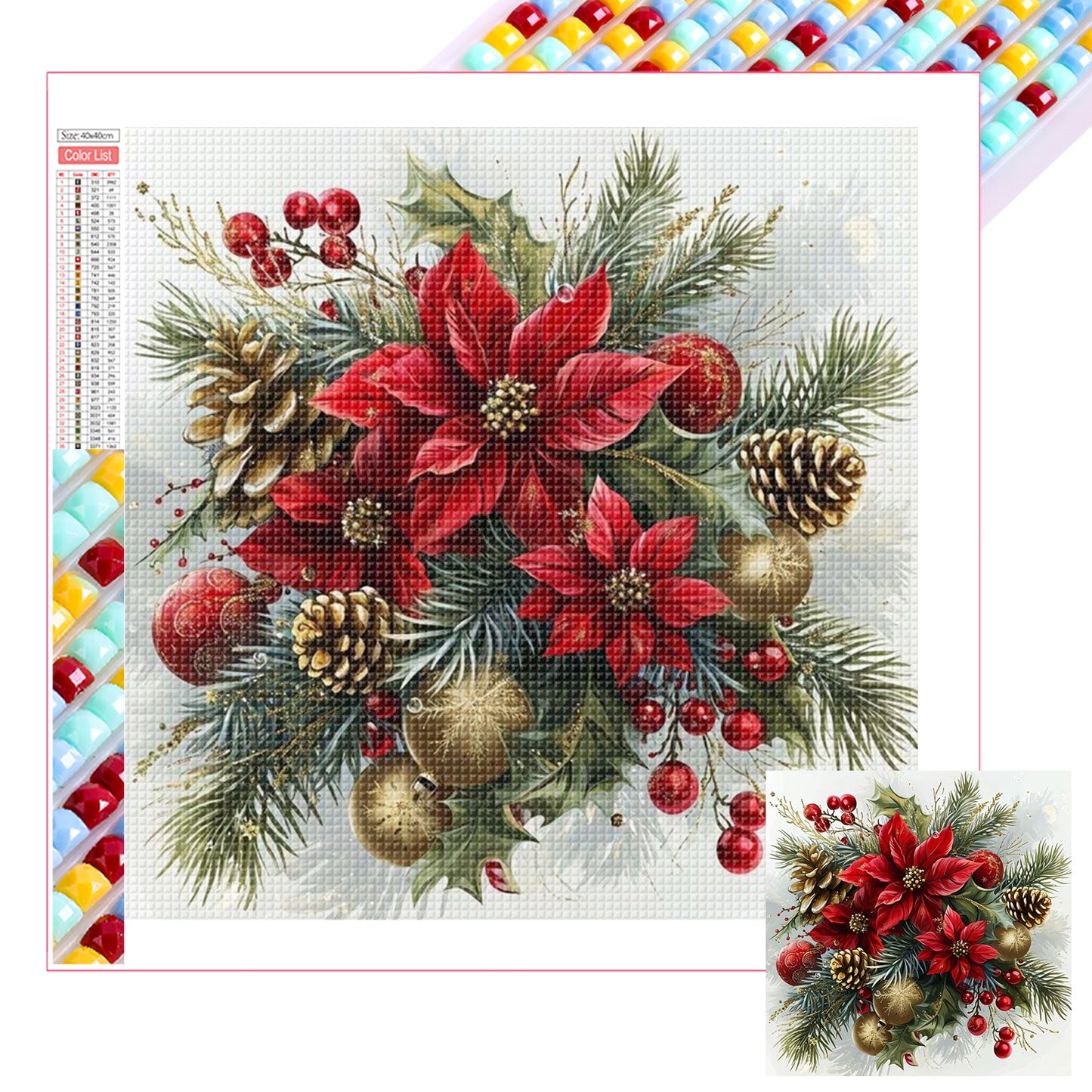 Christmas Red - Full Square Drill Diamond Painting 30*30CM