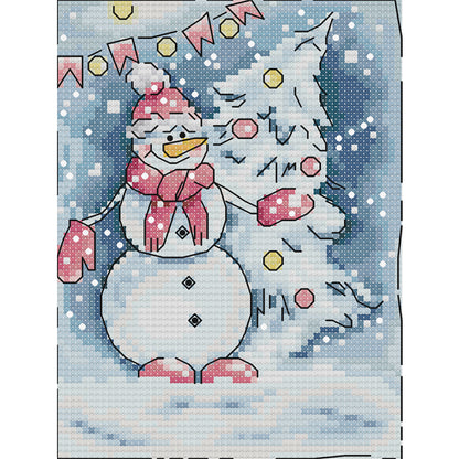 Winter Snow Scene - 14CT Stamped Cross Stitch 15*18CM (Joy Sunday)