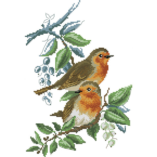 Two Little Birds - 14CT Stamped Cross Stitch 23*34CM (Joy Sunday)