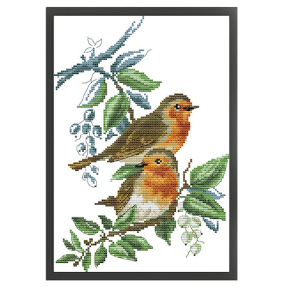 Two Little Birds - 14CT Stamped Cross Stitch 23*34CM (Joy Sunday)