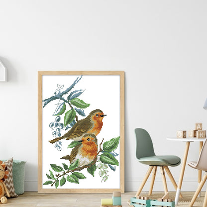 Two Little Birds - 14CT Stamped Cross Stitch 23*34CM (Joy Sunday)