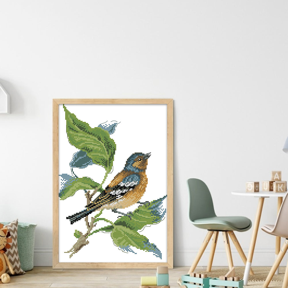Bird On A Branch - 14CT Stamped Cross Stitch 25*34CM (Joy Sunday)