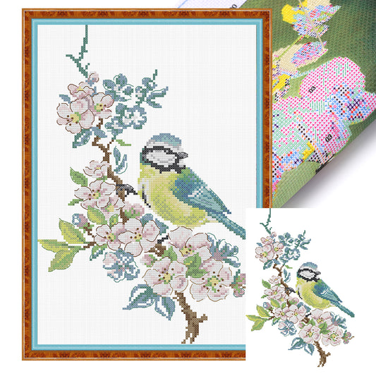 Bird On A Branch - 14CT Stamped Cross Stitch 25*34CM (Joy Sunday)