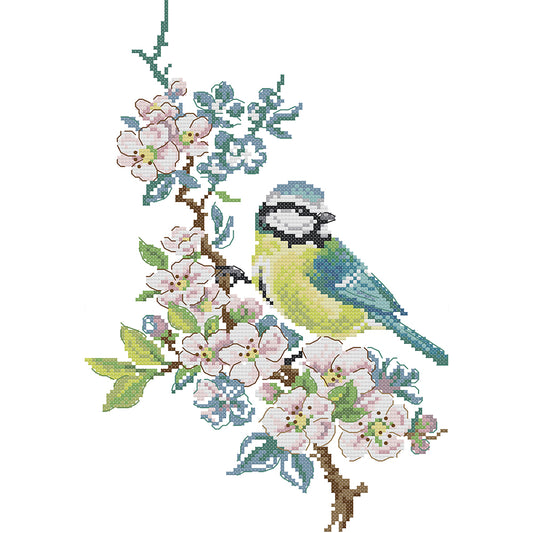 Bird On A Branch - 14CT Stamped Cross Stitch 25*34CM (Joy Sunday)