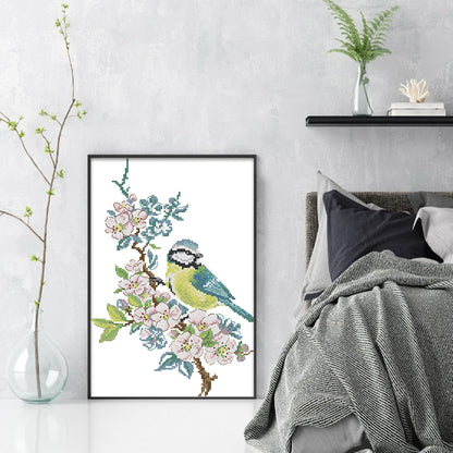 Bird On A Branch - 14CT Stamped Cross Stitch 25*34CM (Joy Sunday)