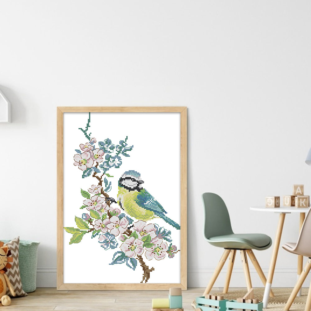 Bird On A Branch - 14CT Stamped Cross Stitch 25*34CM (Joy Sunday)
