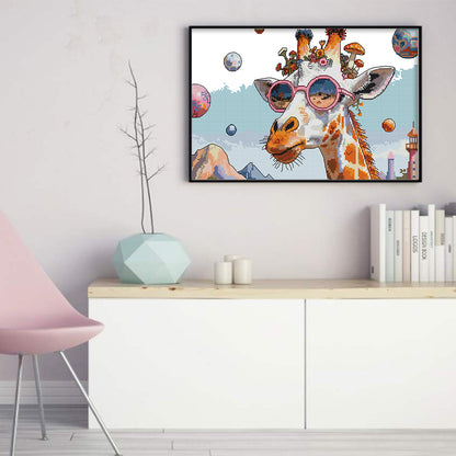 The Fashionable Giraffe - 14CT Stamped Cross Stitch 42*28CM (Joy Sunday)