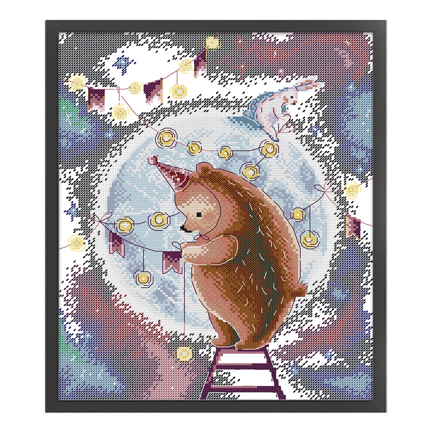 Decorated Moon - 14CT Stamped Cross Stitch 31*36CM (Joy Sunday)