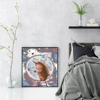 Decorated Moon - 14CT Stamped Cross Stitch 31*36CM (Joy Sunday)