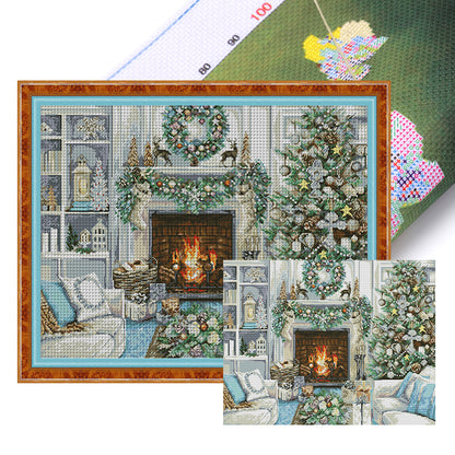 Christmas Theme - 14CT Stamped Cross Stitch 62*52CM (Joy Sunday)