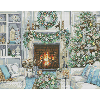 Christmas Theme - 14CT Stamped Cross Stitch 62*52CM (Joy Sunday)