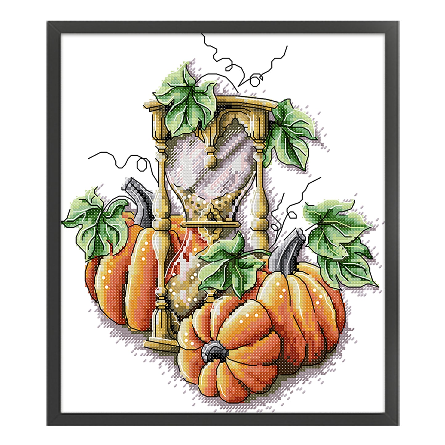 Pumpkin Hourglass - 14CT Stamped Cross Stitch 26*29CM (Joy Sunday)