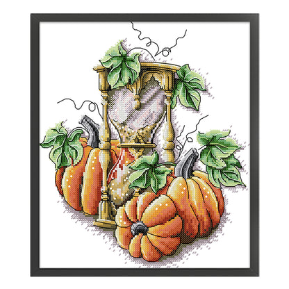 Pumpkin Hourglass - 14CT Stamped Cross Stitch 26*29CM (Joy Sunday)