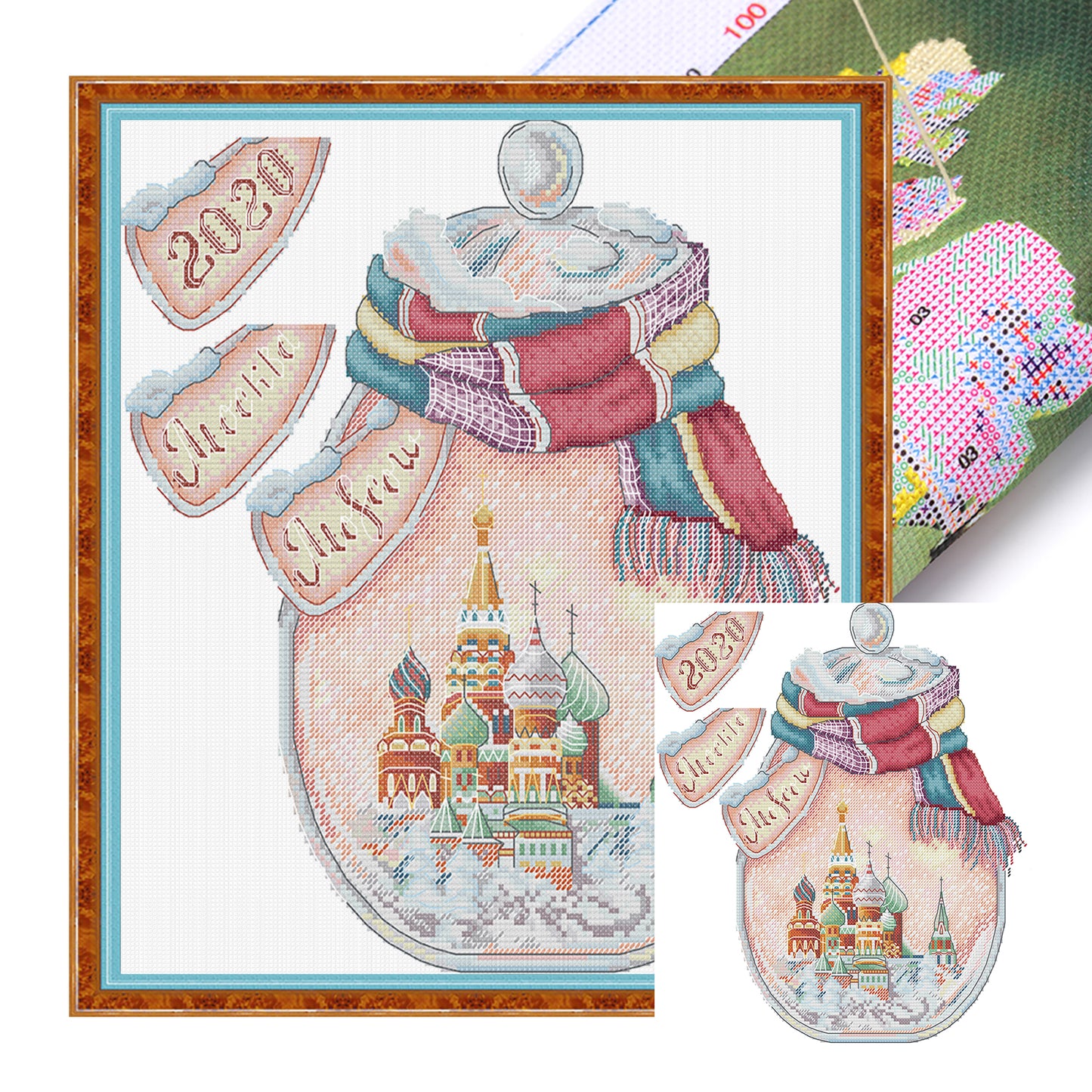 Moscow In A Bottle - 14CT Stamped Cross Stitch 32*34CM (Joy Sunday)