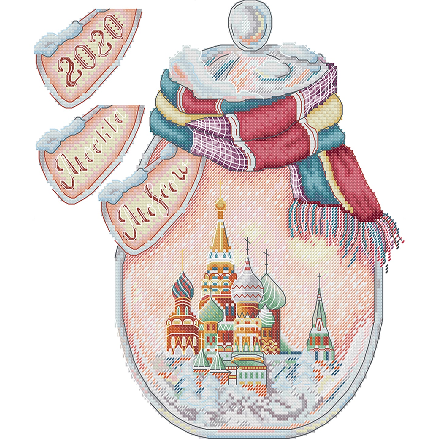 Moscow In A Bottle - 14CT Stamped Cross Stitch 32*34CM (Joy Sunday)